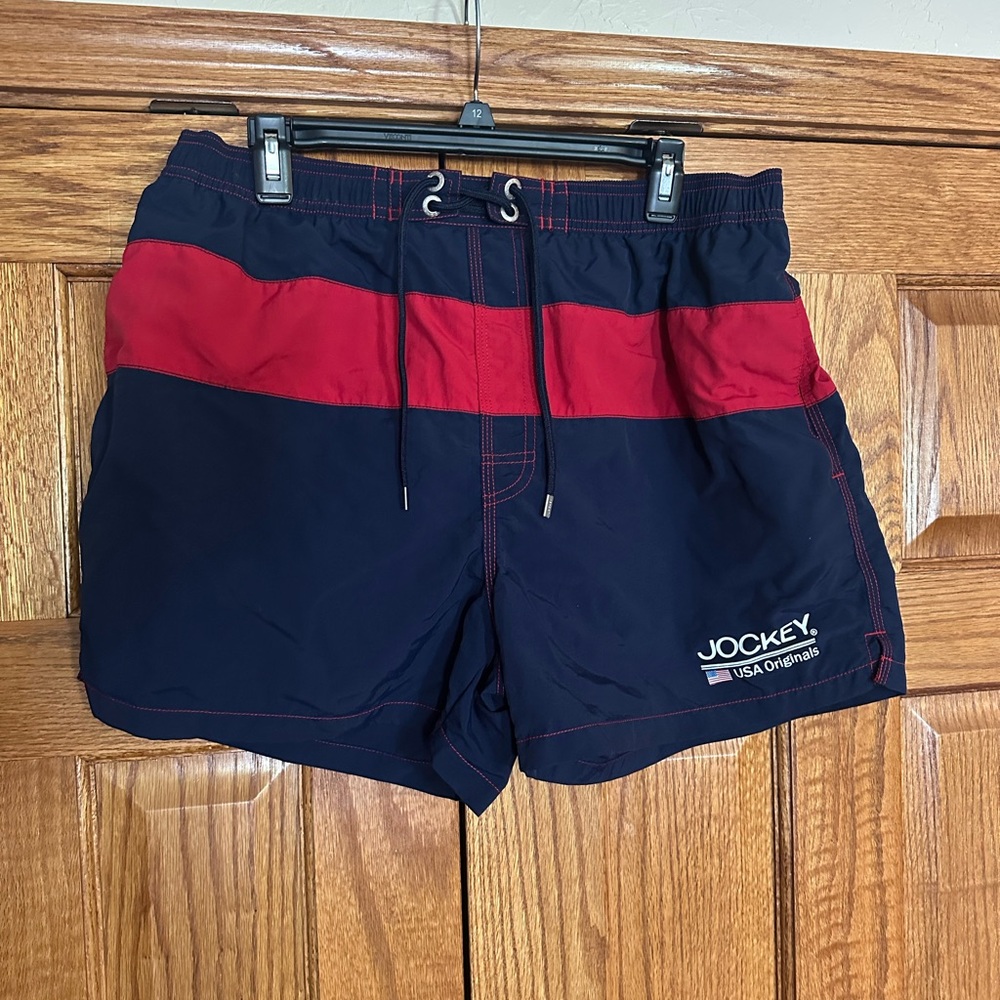 Jockey Men's Swim Trunks - Dark Blue and Red